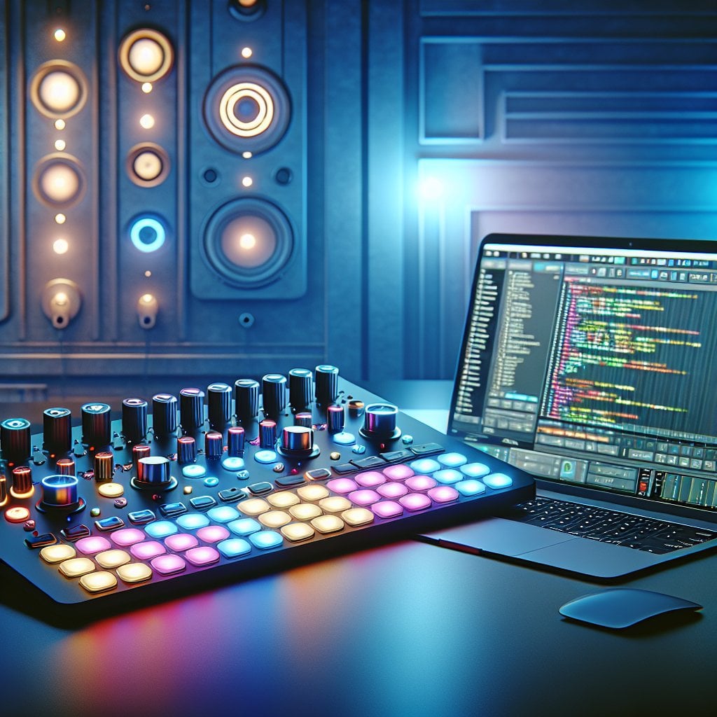 Custom DevDeck controls plugin development guide showing hardware control panel and code